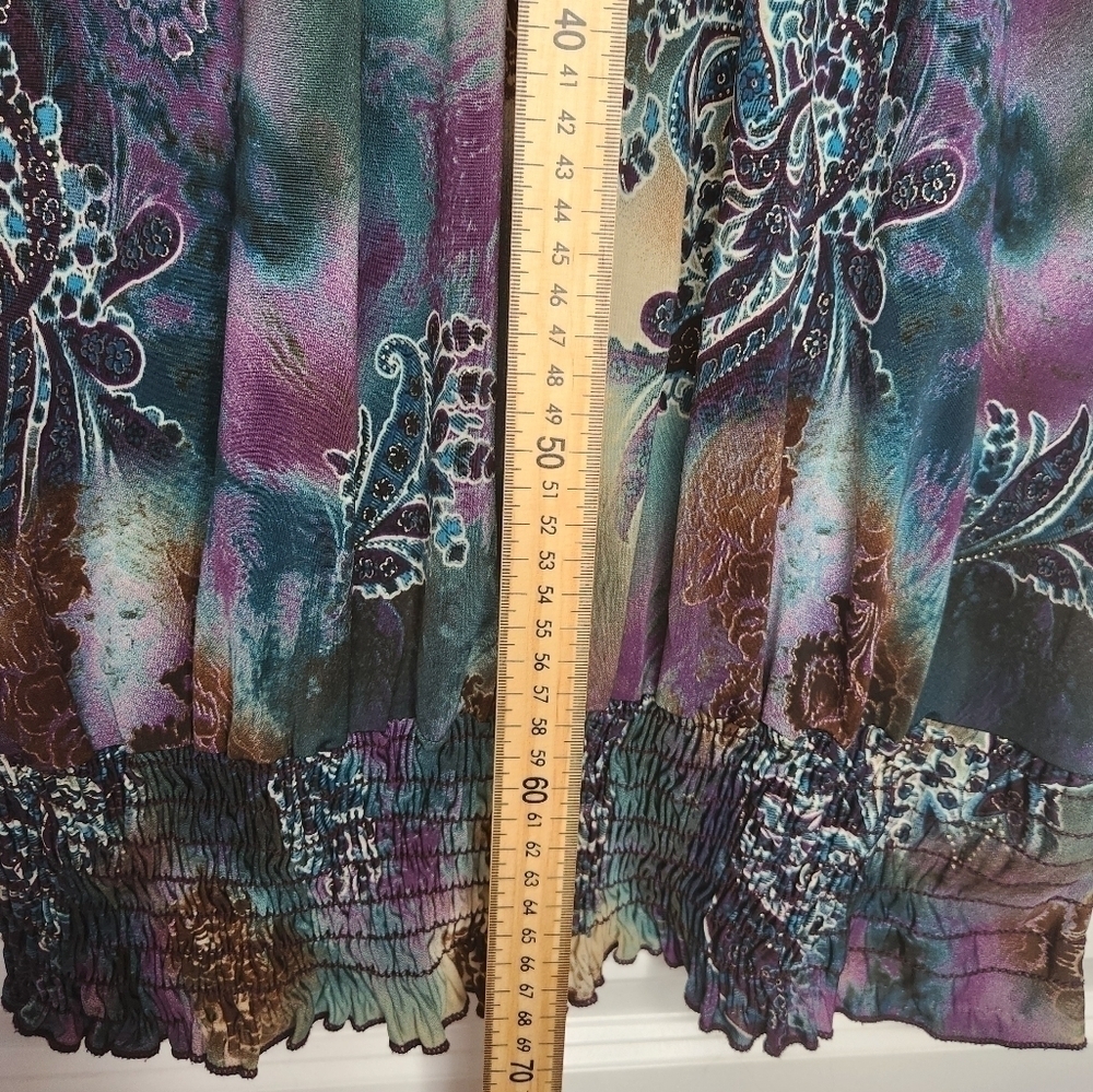 Dressbarn Beaded Floral Top 3X Made in USA Purple Blouse - Picture 5 of 6